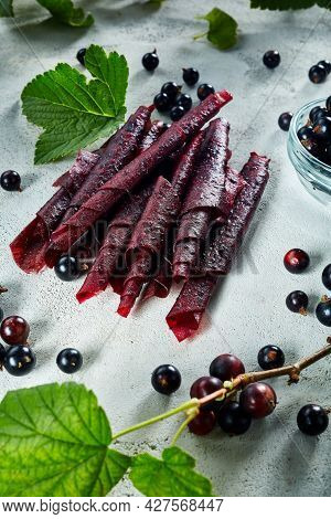 Fruit Marshmallow. Berry Pastille On Light Background. Pastille Fruit Rolls