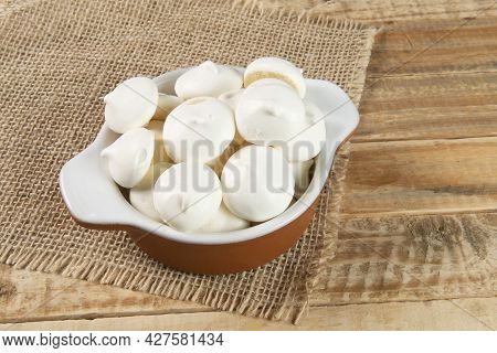 Typical Bakery Sigh, Made In Brazil. Sweet Made From Egg White And Sugar
