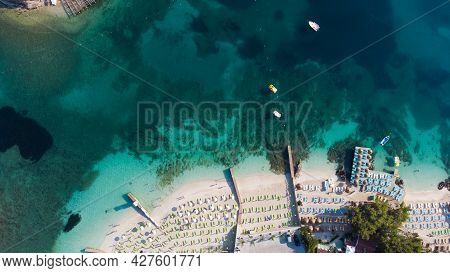 Aerial View From A Drone To Ksamil, Albania