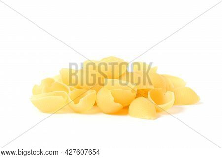 Raw Pasta Isolated On White Background Close-up