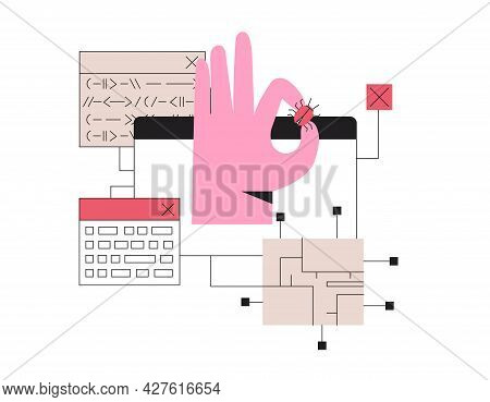 Man Fix Computer Or Laptop, Deleting Malware, Virus, Bug Or System Error. System Administrator Fixin