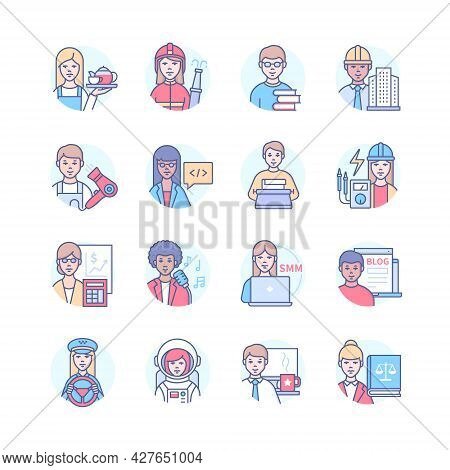 Profession - Modern Colorful Line Design Style Icons