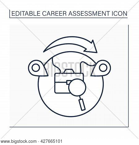 Moving Line Icon. Business Trip. Moving From One Place To Another Through Work.career Assessment Con