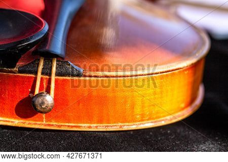Fragment Of Handmade Violin. Topic: Bowed Musical Instruments, Poster, Playbill.