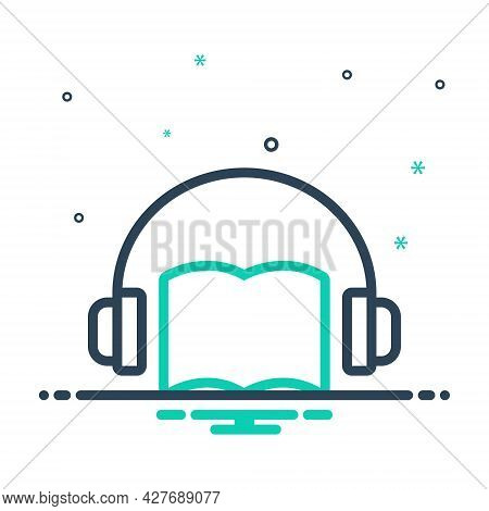 Mix Icon For Audio-book Audio Book Listen Headphone Audioguide Playlist Sound Textbook  Concept Stud