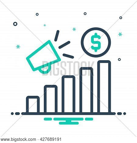 Mix Icon For Promotion Increase Analysis Advertising Broadcast Notice Bullhorn Megaphone Marketing G