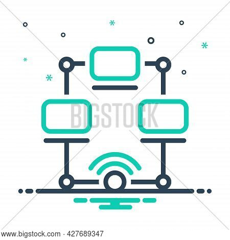 Mix Icon For Networking Multicast Cyber Security Management Wifi Connection Technology Organized Com