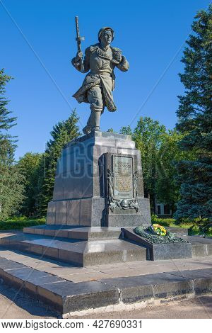 Velikie Luki, Russia - July 04, 2021: Monument To Alexander Matrosov On A July Day