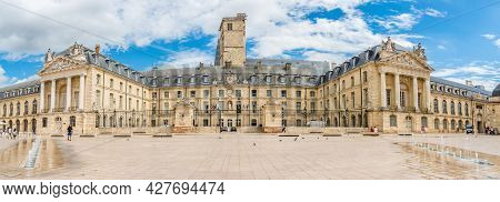 Dijon, France - June 21,2021 - Panoramic View At The Building Of Duke Palce At The Place Of Liberati