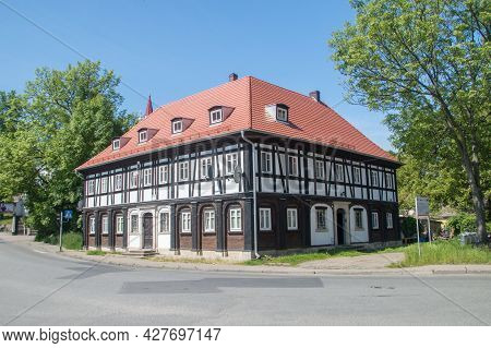 Bogatynia, Poland - June 2, 2021: Historical House In Bogatynia.