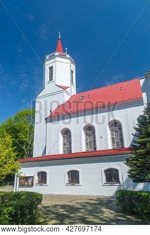 Bogatynia, Poland - June 2, 2021: Church Of Saints Peter And Paul (polish: Kosciol Powolania Swietyc