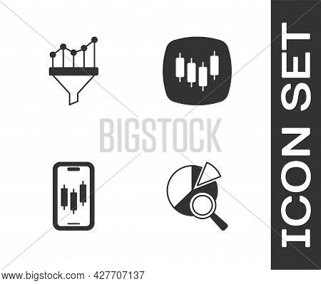 Set Search Data Analysis, Sales Funnel With Chart, Mobile Stock Trading And Browser Stocks Market Ic