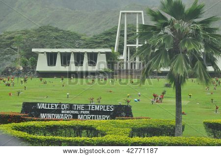 Valley of the Temples Memorial Park in Oahu, Hawaii