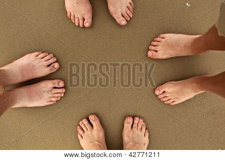 Familien på stranden