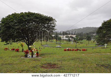Valley of the Temples Memorial Park in Oahu, Hawaii