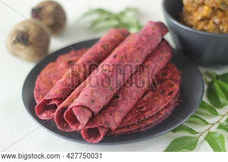 Beetroot Paratha Is A Indian Pan Fried Whole Wheat Flatbread Made Of Wheat Flour Kneaded With Fresh