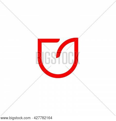 Letter Uj Simple Geometric Linked Line Logo Vector