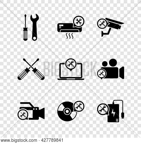 Set Screwdriver And Wrench, Air Conditioner Service, Security Camera, Video, Cd Or Dvd Disk, Power B