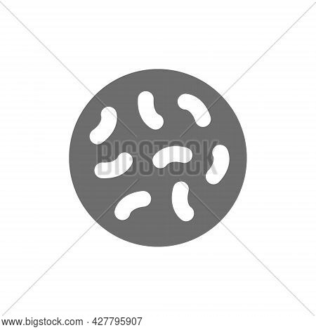 Probiotics, Lactobacilli, Bifidobacteria Grey Icon. Isolated On White Background