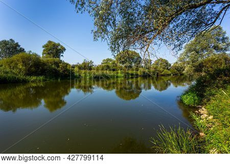 Summer Day Over Warta River In Warta Landscape Park, Poland.
