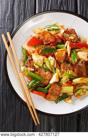 Twice Cooked Pork Or Double Cooked Pork Is A Chinese Dish Include Pork And Stir-fried Vegetables Clo