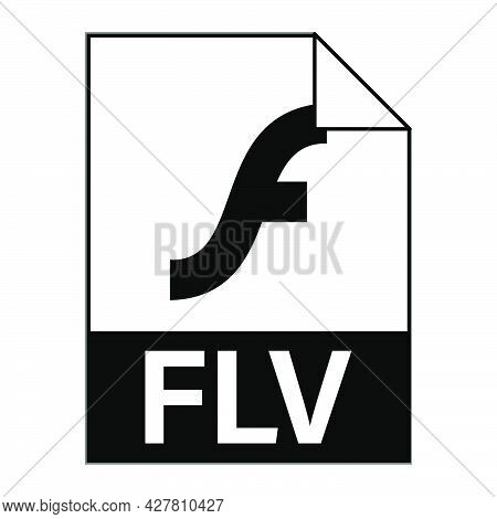 Modern Flat Design Of Flv File Icon For Web. Simple Style