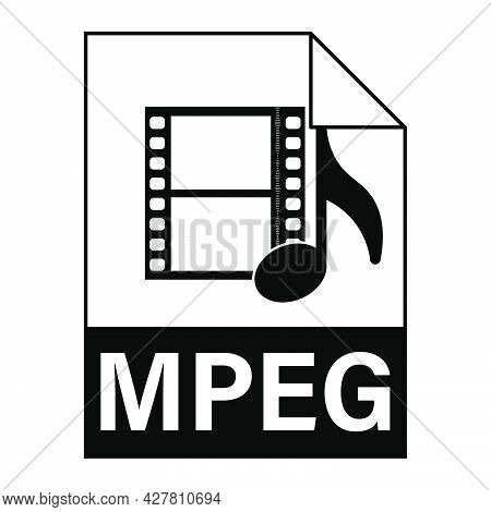 Modern Flat Design Of Mpeg Illustration File Icon For Web. Simple Style