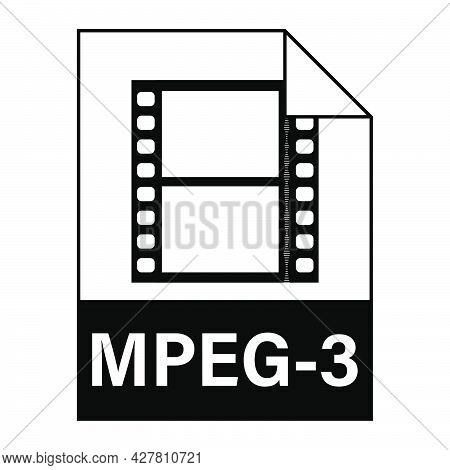Modern Flat Design Of Mpeg-3 Illustration File Icon For Web. Simple Style