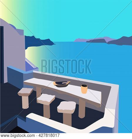 Illustration For Panels Vacation At Sea In Vector