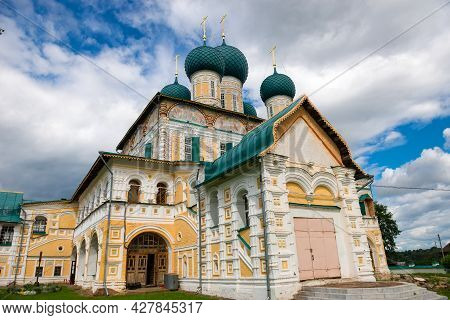 The Ancient Cathedral Of The Resurrection Of Christ Close Up On A Sunny July Day. Tutaev Romanov-bor