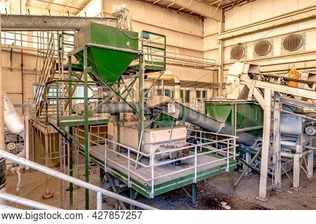 Large Conveyor Belt For Waste Sorting And Recycling Plant.