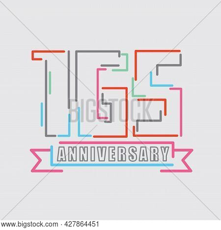 165th Years Anniversary Logo Birthday Celebration Abstract Design Vector Illustration. Eps 10