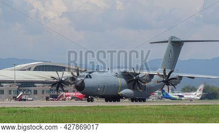 Kota Kinabalu,sabah,malaysia-july 2,2019:royal Malaysian Air Force Airbus A400m-180 M54-04 Military 