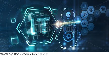 It Consultant Presenting Tag Cloud About Information Technology 3d Illustration