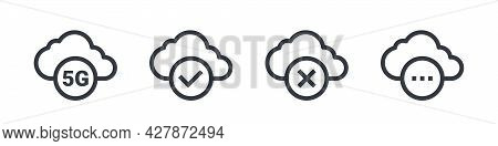5g Cloud Icons. High Speed Internet Icons. 5g Signal Icons Concept. Vector Illustration