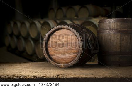 Old Barrel Isoalted On A White Background