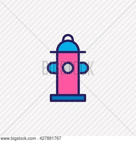 Vector Illustration Of Fire Hydrant Icon Colored Line. Beautiful Emergency Element Also Can Be Used 
