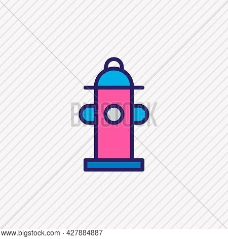 Illustration Of Fire Hydrant Icon Colored Line. Beautiful Extra Element Also Can Be Used As Fireplug