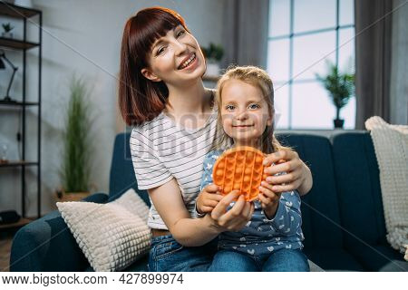 Childhood, Games And Leisure For Kids. Modern Antistress Toy For Children With Concave And Convex Bu