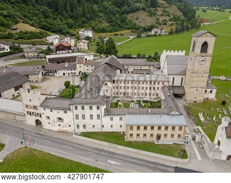 Benedictine Convent Of St. John In Mustair On The Swiss Alps