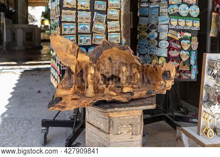 Jerusalem, Israel, July 17, 2021 : Souvenirs And Decorations Are Sold At The Souvenir Street Shop On