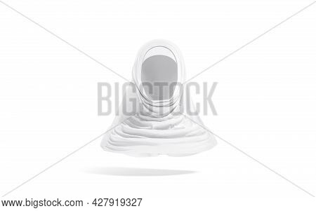 Blank White Female Al-amira Mockup, Front View, 3d Rendering. Empty Traditional Princess Headdress M