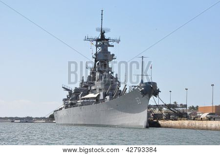 USS Missouri Battleship at Pearl Harbor in Hawaii
