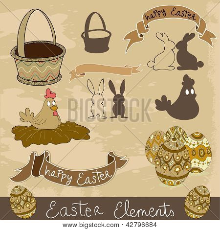 Happy Easter Elements Set