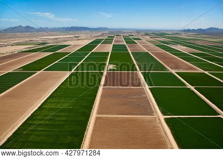 Aerial View Of Farmland North Of Casa Grande