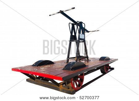 handcar on a narrow track