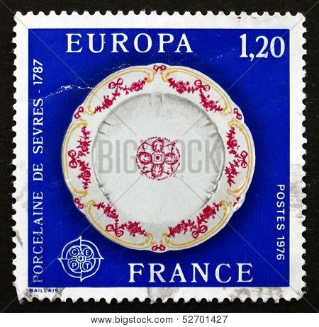 Postage Stamp France 1976 Sevres Porcelain Plate
