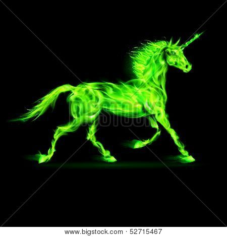 Green fire unicorn.