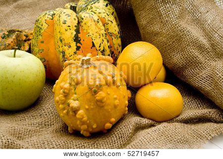 Pumpkin with tangerines