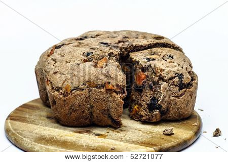 Fresh Bread With Raisins And Plum
